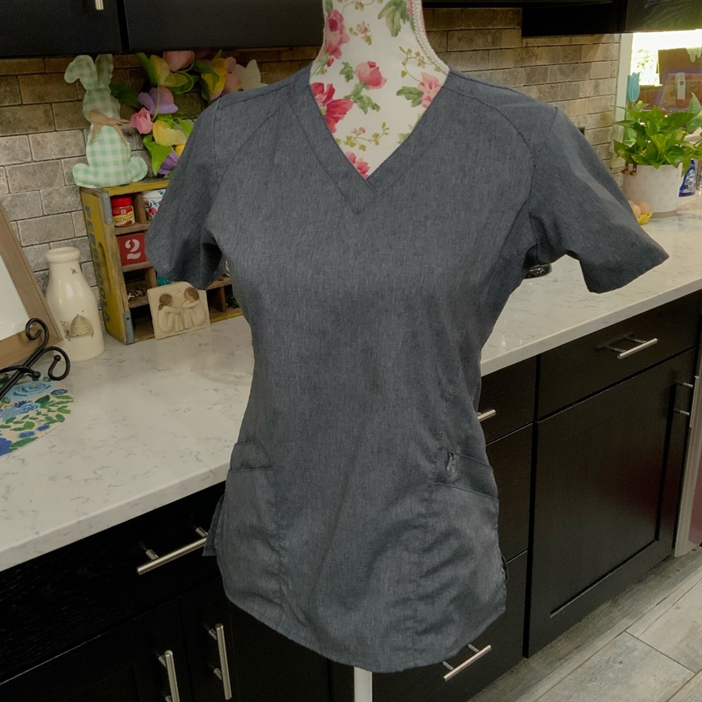 WonderWink Womens XS Scrub Top 
Modern Fit 
Style 6155 
Gray